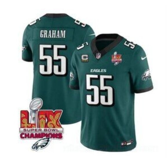 Brandon Graham Green Super Bowl LIX CH Jersey Stitched